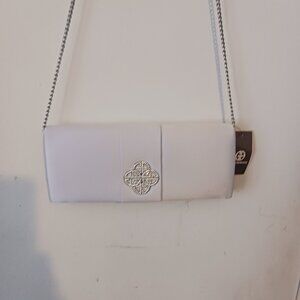 Giani Bernini Womens Logo Ribbon Clutch Silver One Size